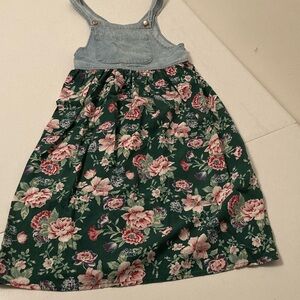 Girls Floral Denim Dress
